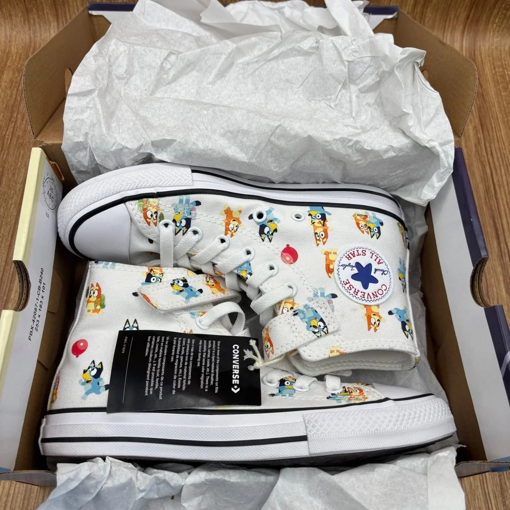 Converse X Disney Bluey Chuck Taylor All Star 1V Youth Size 2 White Multi New